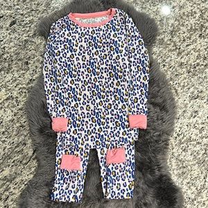 Little Sleepies Leopard Print Two Piece Set Size 4T.